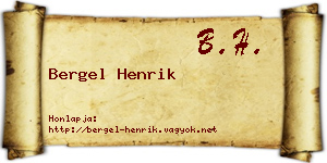 Bergel Henrik névjegykártya
